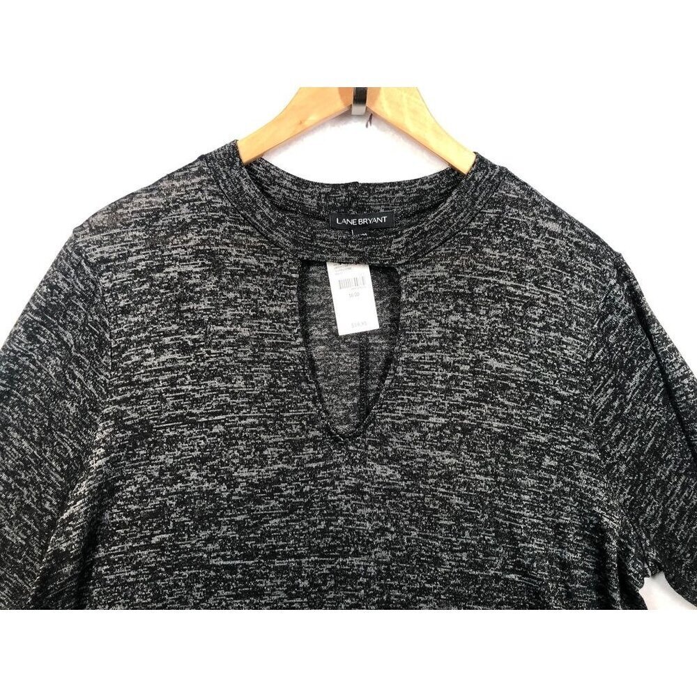 Lane Bryant Dress Black Long Sleeve Midi Keyhole Casual Office Women's 18/20 NWT - Picture 2 of 7